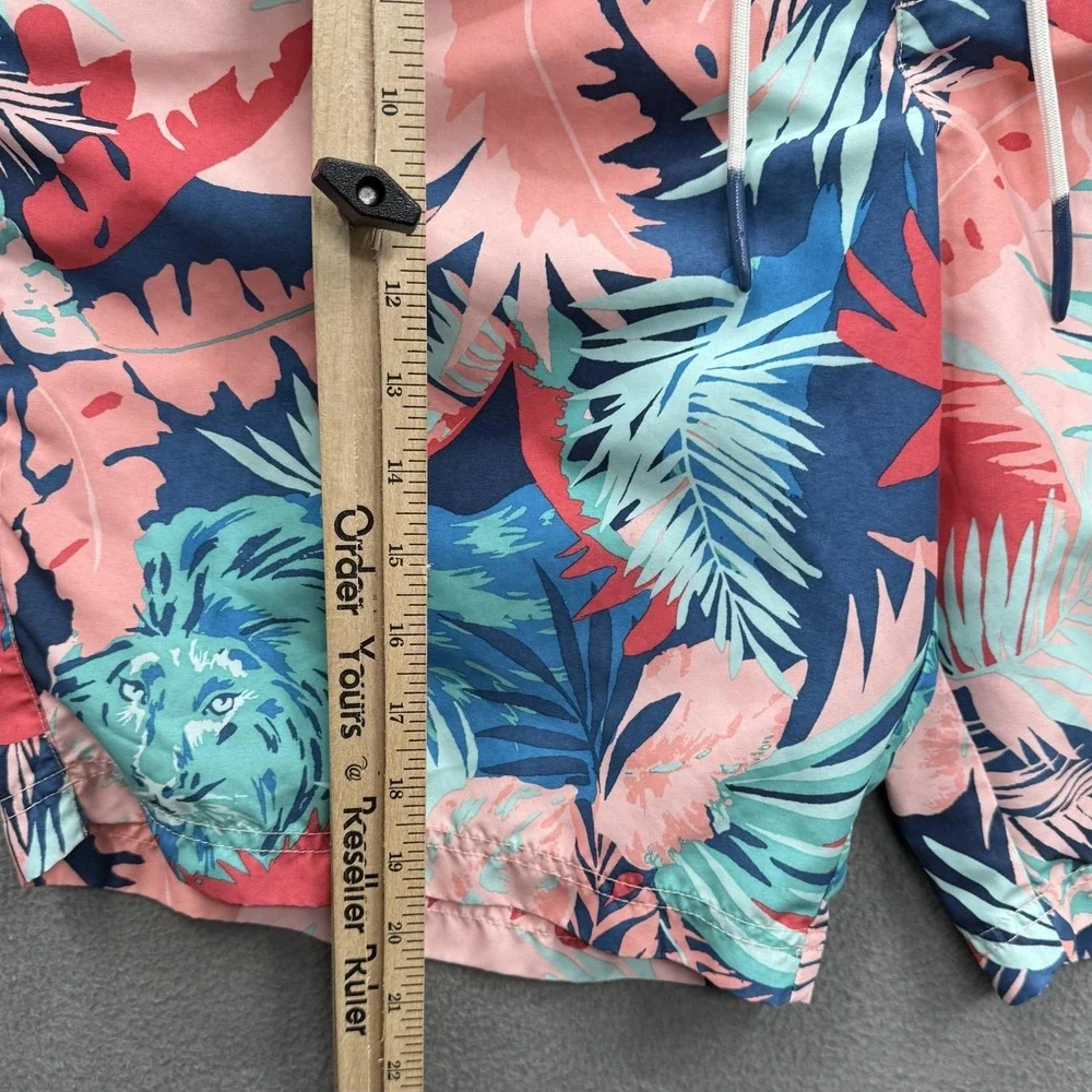 American Eagle Swim Shorts Mens Large Multicolor Tropical Lion‎ Trunks Beach